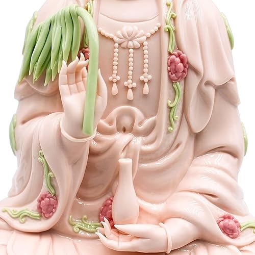 Miniatura 4 de Estatua de cerámica de Nanhai Guan Yin de 12 pulgadas, estatua de Buda de loto para el hogar, decoración - Estatua de Kwan Yin Bodhisattva (blanco)