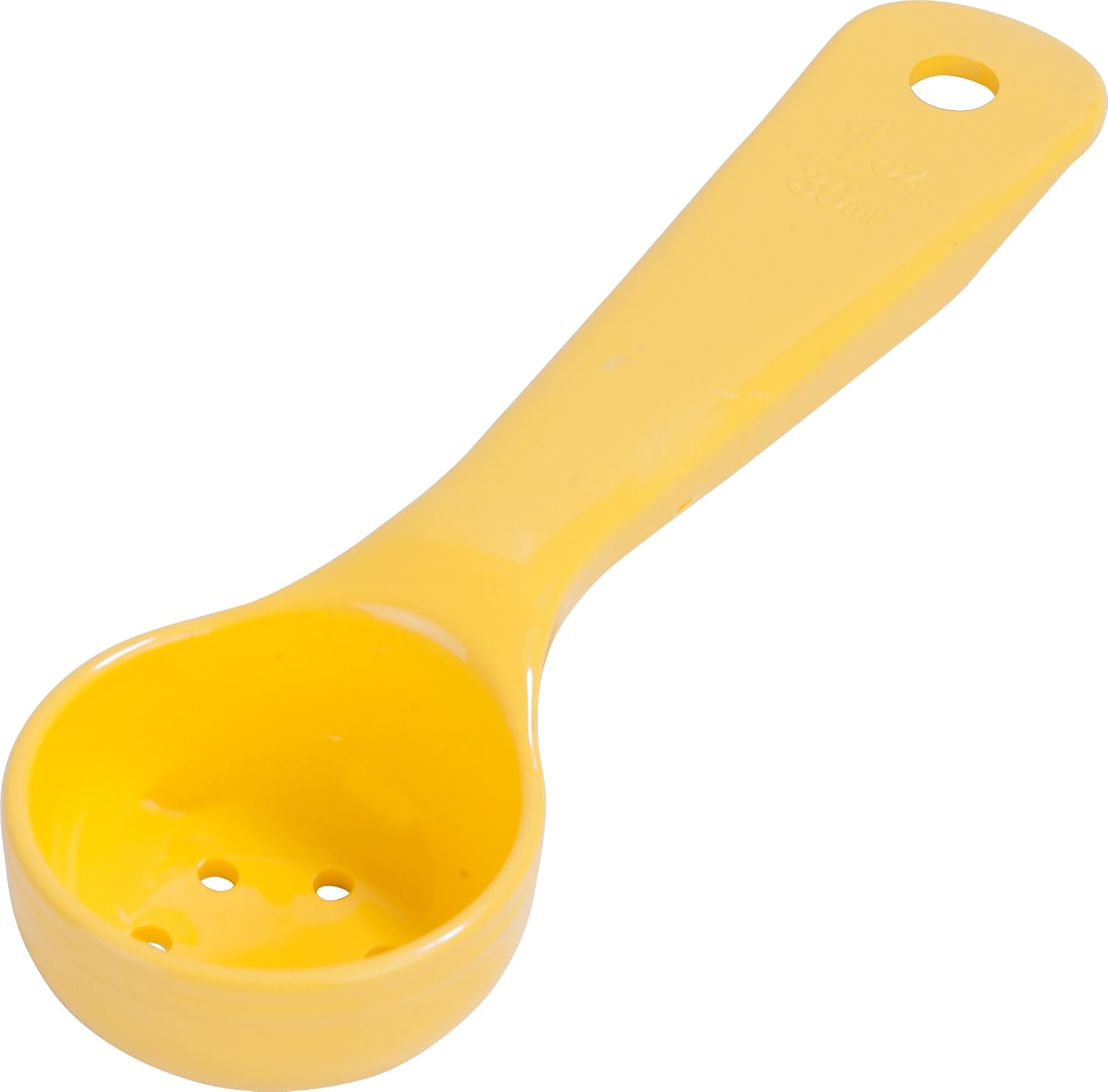 Carlisle FoodService Products 492304 Perforated Short Handle Portion Control Spoon, 1 oz, Yellow