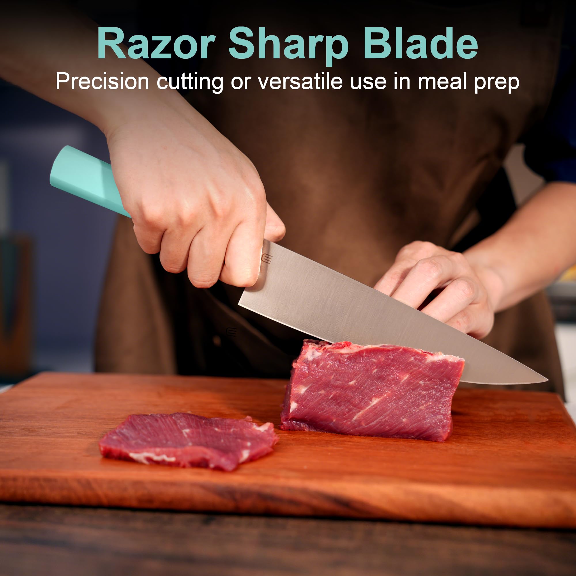 8 Inch Chef Knife, Kitchen Knife with AR-RPM9 Steel & Ergonomic ABS Handle — Amazon image 2