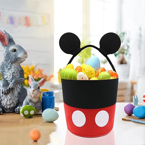 Miniatura 3 de Bolsas de cesta de Pascua, bolsas multiusos de fieltro para caza de huevos, lindo conejo, cesta de Pascua para niños, bolsas de regalos de fiesta de