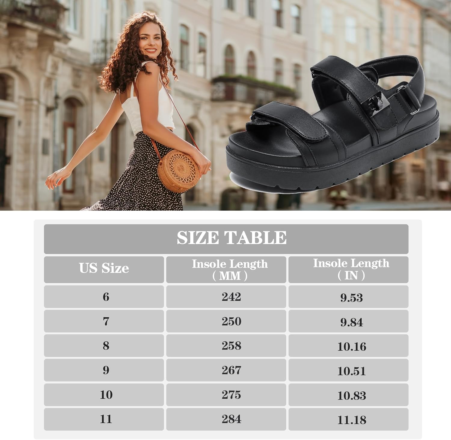 ZEENXIUYA Women's Thick Platform Sandals Comfort Adjustable Double Strap, with Soft Cushioned Footbed Open Toe Sandals, Arch Support Summer Beach Slip On Leather Flat Sandal - Image 3