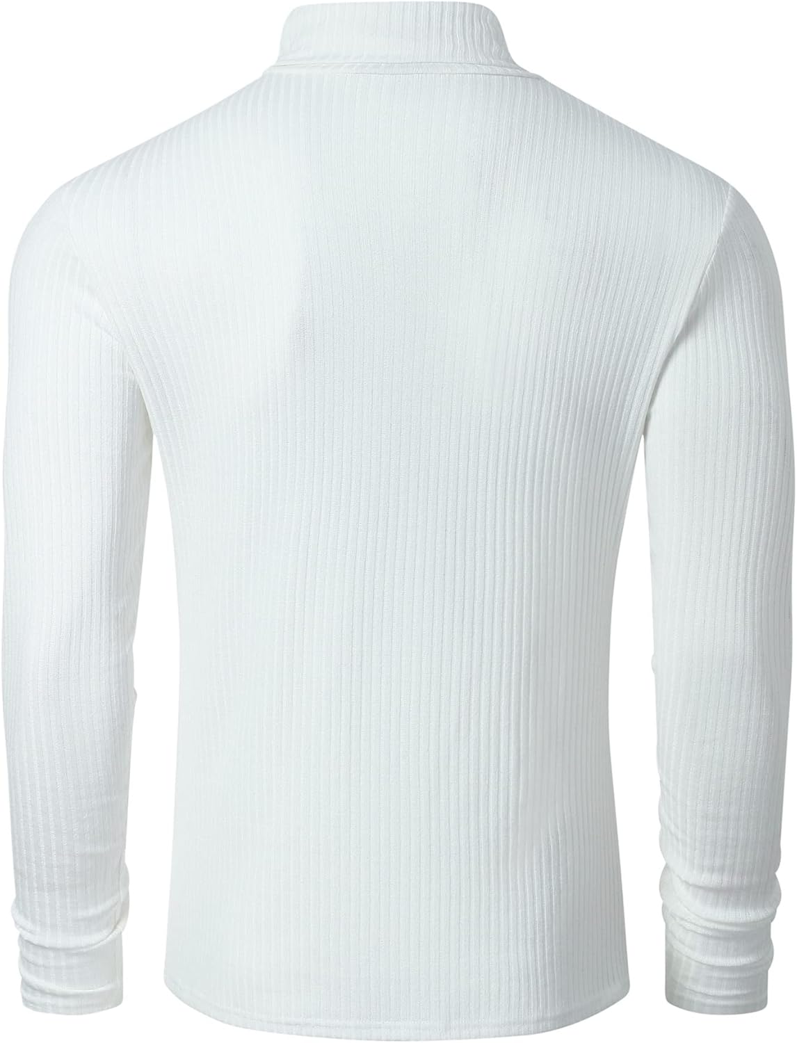 TURETRENDY Men's Stretch Muscle Tshirts Turtleneck Long Sleeve Knit Tees Casual Slim Fit Basic Shirt Tops - Image 3