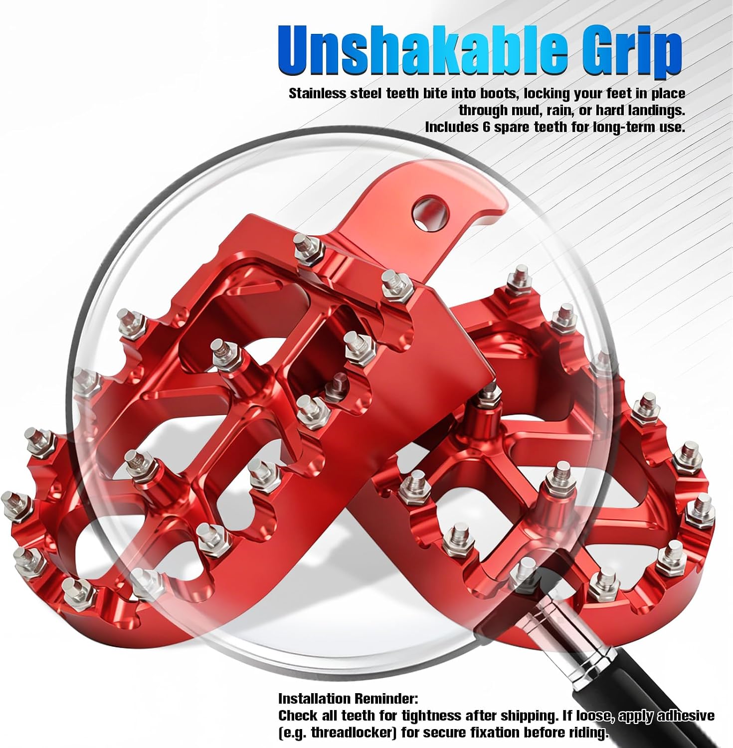 Mini Bike Foot Pegs CNC for CT200U CT200U-EX BT200X CT100U Mega Moto Trail 100cc 212cc 196cc Red,Wider MX Style Footpegs Foot Rest