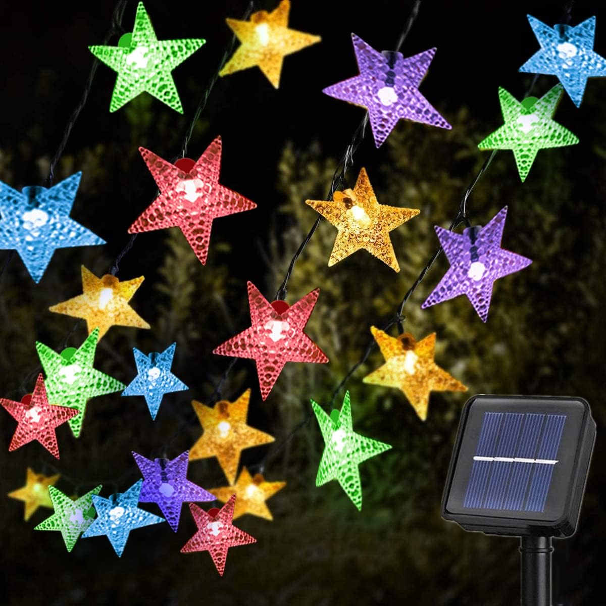 Ninonly Solar Lichterkette Aussen, 14m 120 LED Sterne Gartendeko für