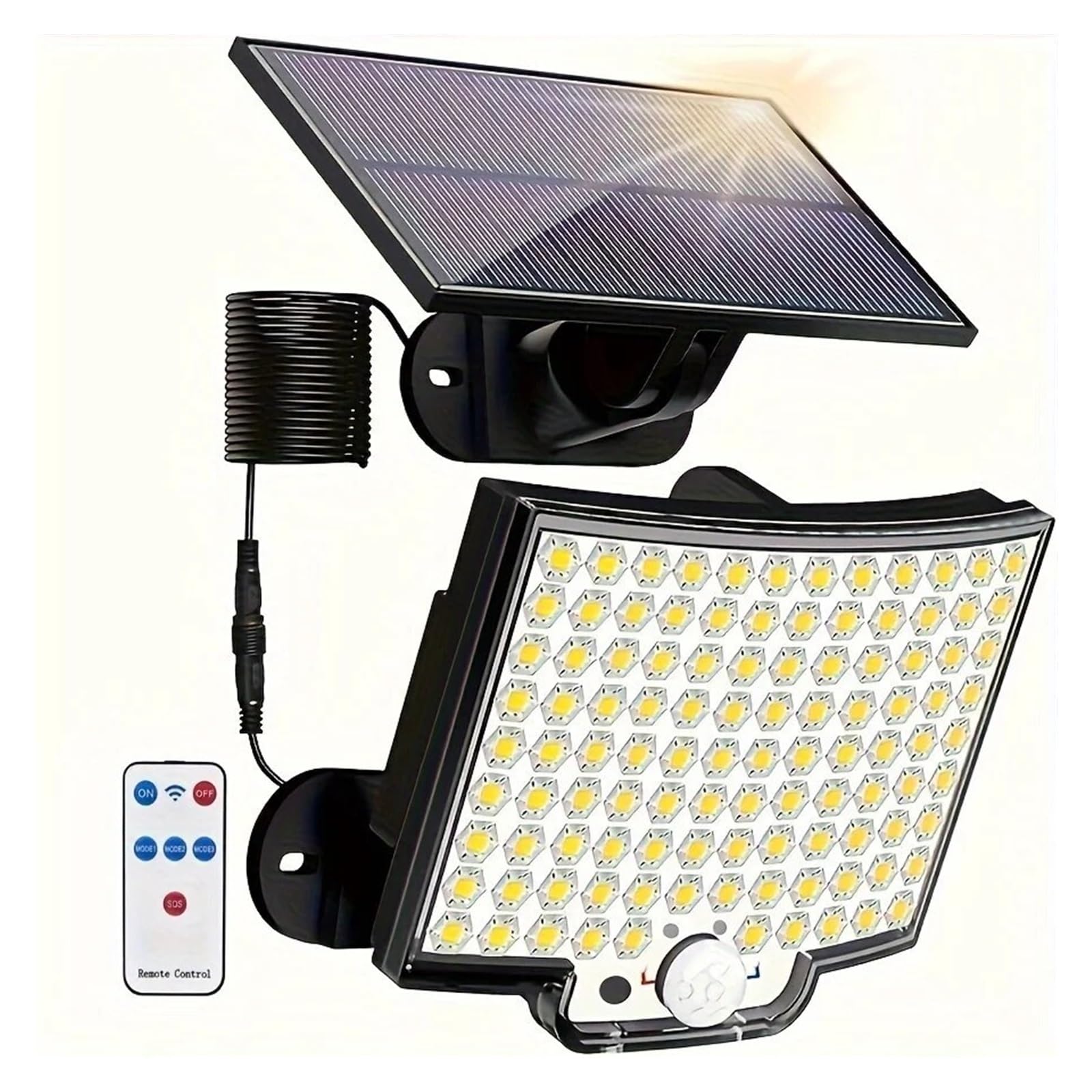 LNHHG Solar Flood Light 1PC 106LED Split Solar Light Outdoor Waterproof With Motion Sensor Floodlight Remote Control 3 Modes For Patio Gara Backyard for Garden Driveway Garage Patio