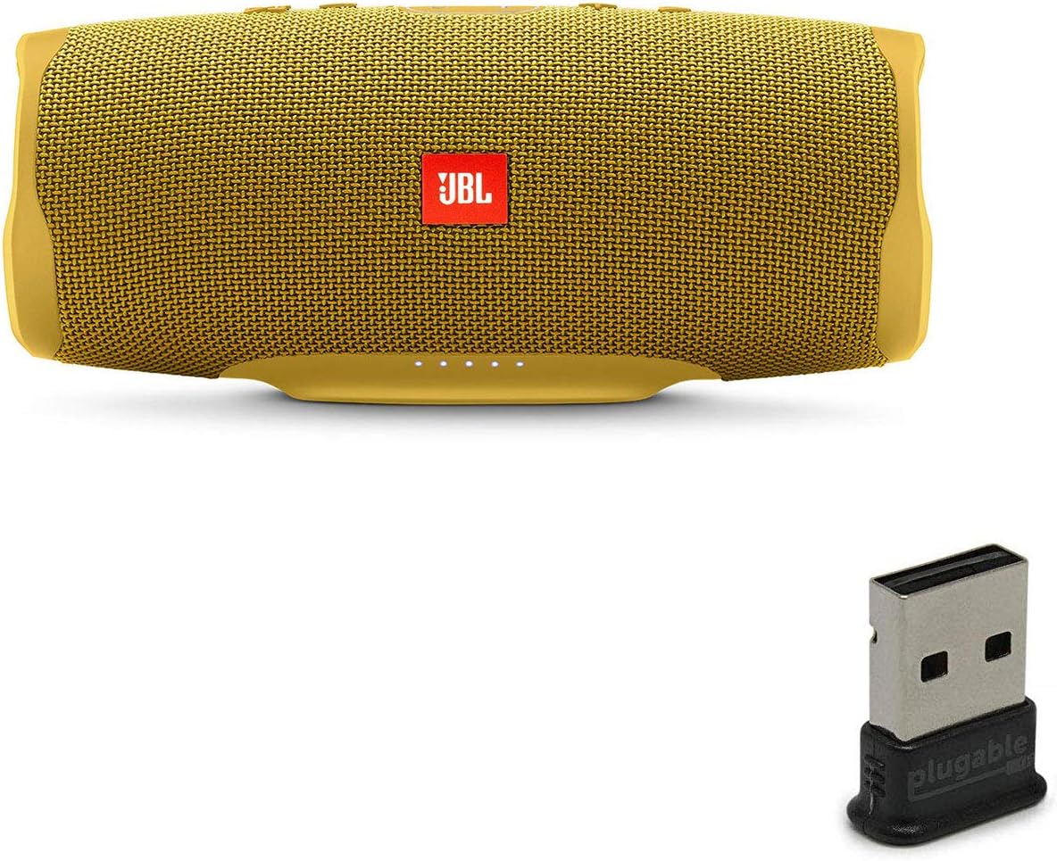 JBL Charge 4 Portable Waterproof Wireless Bluetooth Speaker Bundle with USB Bluetooth Adapter