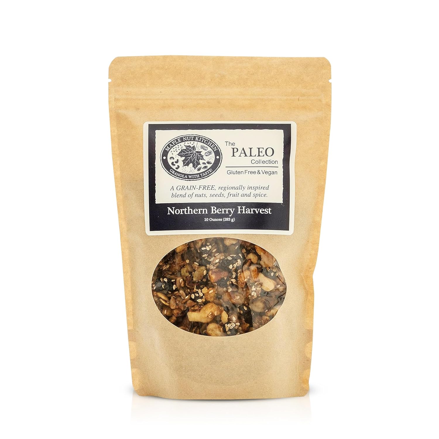 Maple Nut Kitchen Eastern Apple Pecan Paleo Granola 3 Pack – Grain Free, Vegan, Gluten Free, No Sugar Added, Low Carb Granola with Pecans, Pumpkin Seeds & Dried Apples – Oat Free, Healthy Cereal