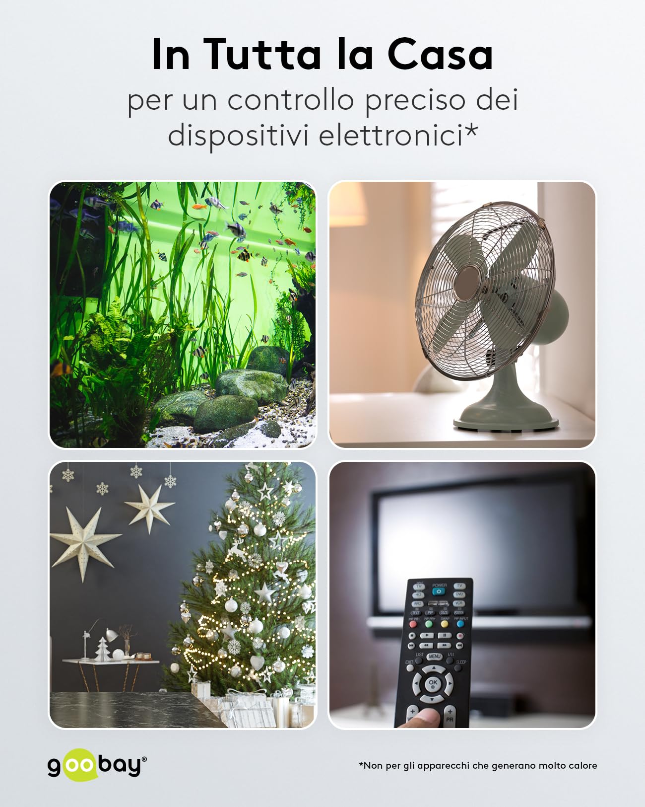 goobay - Set di 4 timer digitale con 16 programmi – Timer con modalità casuale per protezione anti-intrusione – Presa timer inclusa 100 giorni batteria back-up – 3680 W – 230 V (AC) – 16 A – 74217