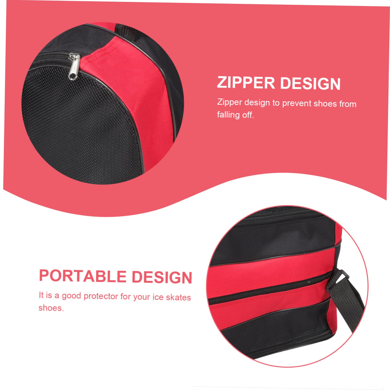 Abaodam Borsa per Pattini a Rotelle 2 Pezzi Oxford Cerniera | Roller Skates e Inline Skates, Cordino per Trasporto, Riutilizzabile e Facile da Pulire