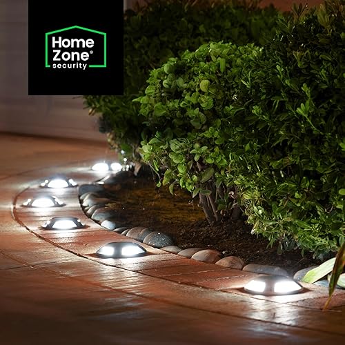 Miniatura 2 de Home Zone Paquete de 12 Luces Solares para Terraza al Aire Libre, Negro, 120 Lúmenes Total, Impermeable, del Anochecer al Amanecer, Carcasa
