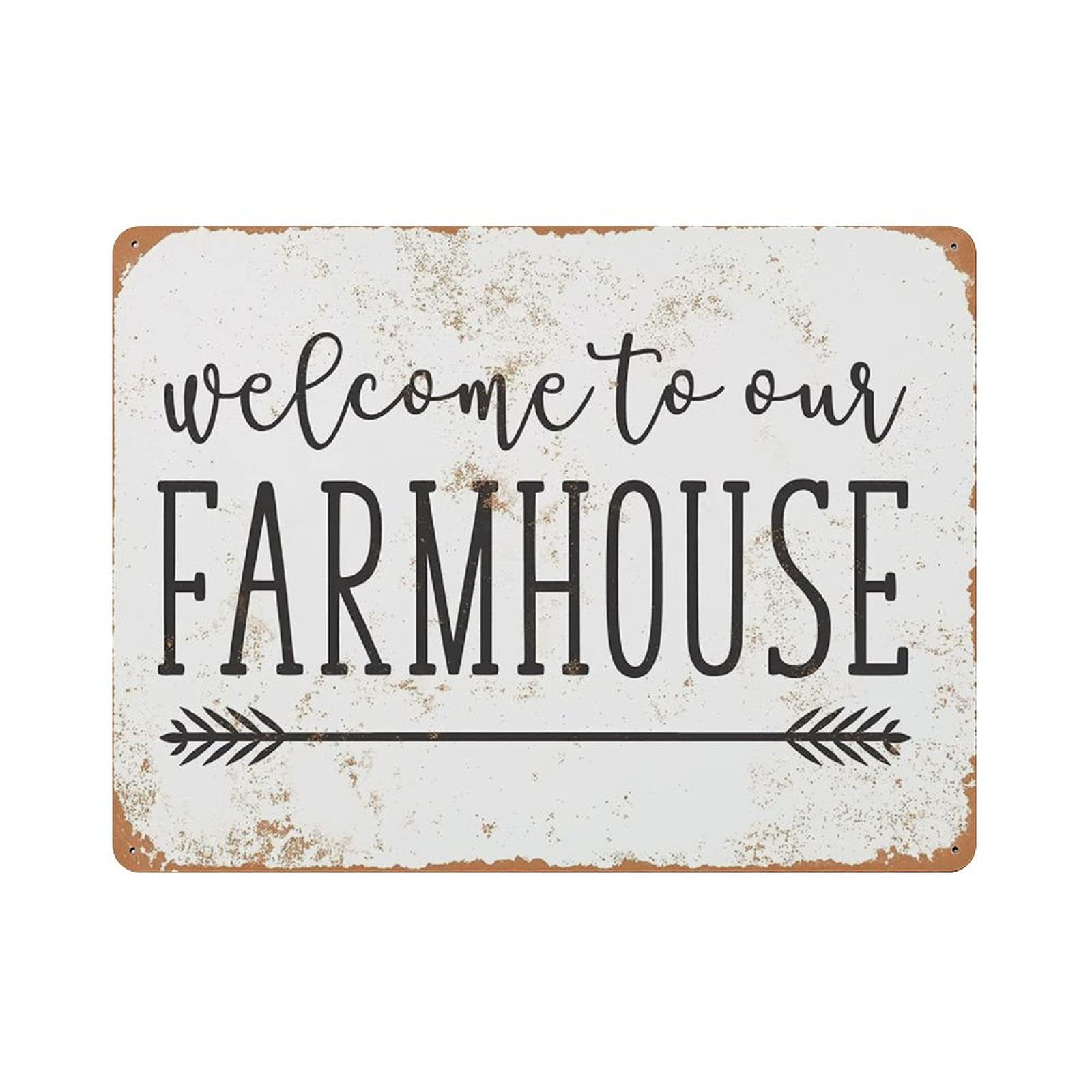 Metal Tin Sign Welcome to Our Farmhouse Vintage Tin Poster Metal Sign Wall Decoration Country Kitchen Home Garage Decor 12"x16"