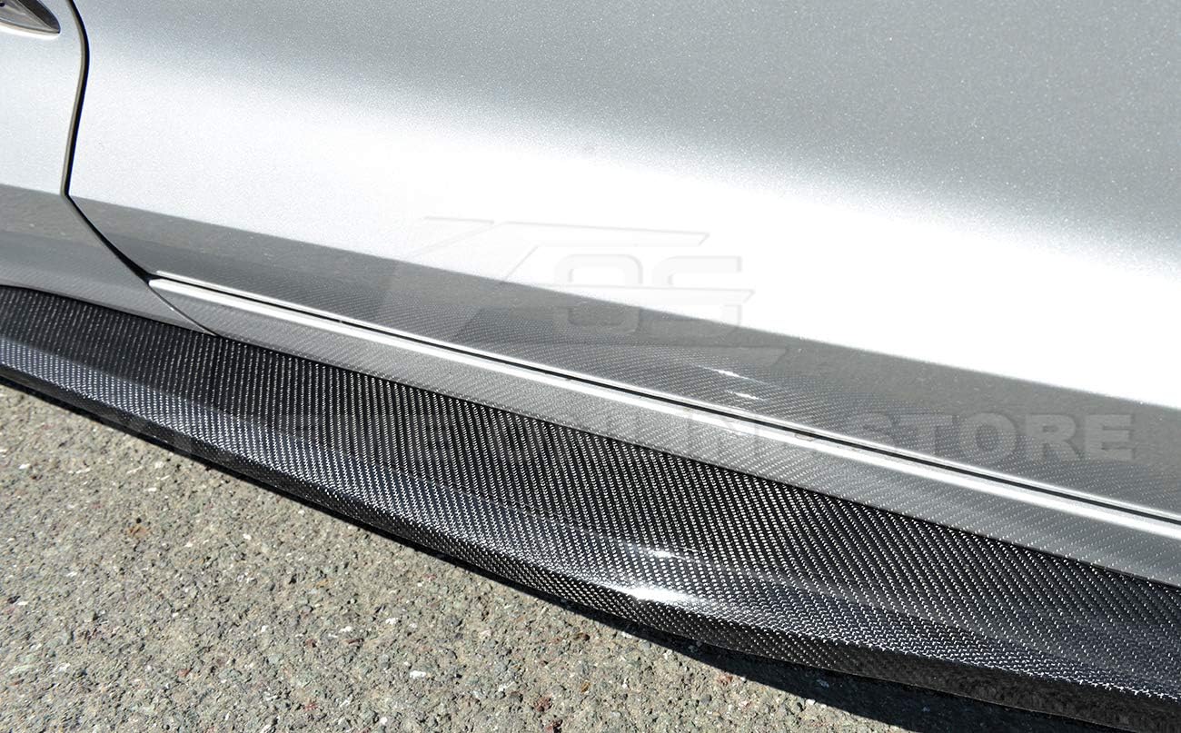 Replacement for 2014-2019 Chevrolet Corvette C7 | Z06 Z07 Style Carbon Fiber Side Skirts Rocker Panels Extension Pair