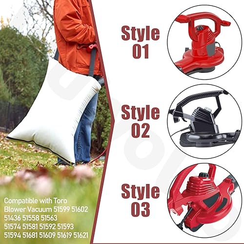 Miniatura 3 de 127-7040 Soplador de hojas Bolsa de vacío para soplador de hojas Toro reemplazo 108-8994 137-2336, compatible con 51436 51563 51581 51594 51599
