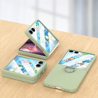 for Samsung Galaxy Z Flip 8 Case Ring Shockproof Protective Cover Flip Z 8 Phone Case for Galaxy Z Flip 8 5G 2026 - Green