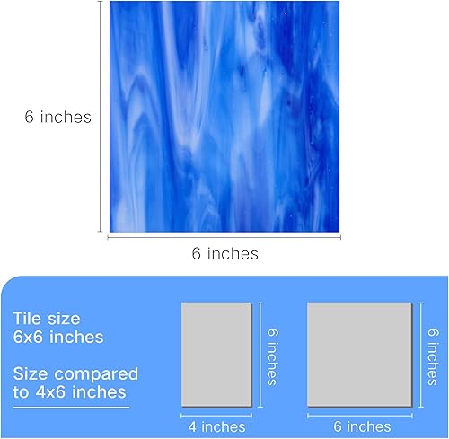 Miniatura 2 de Hojas de vidrio de 6 x 6 pulgadas, variedad de paquetes de vidrio de arco iris opaco, vidrio de arte de mosaico para manualidades de arte, colores