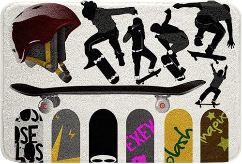 Vista 105 de Erosebridal Alfombra de baño para adolescentes, para motocross, para deportes extremos, para motocicleta, deportiva, antideslizante, absorbente