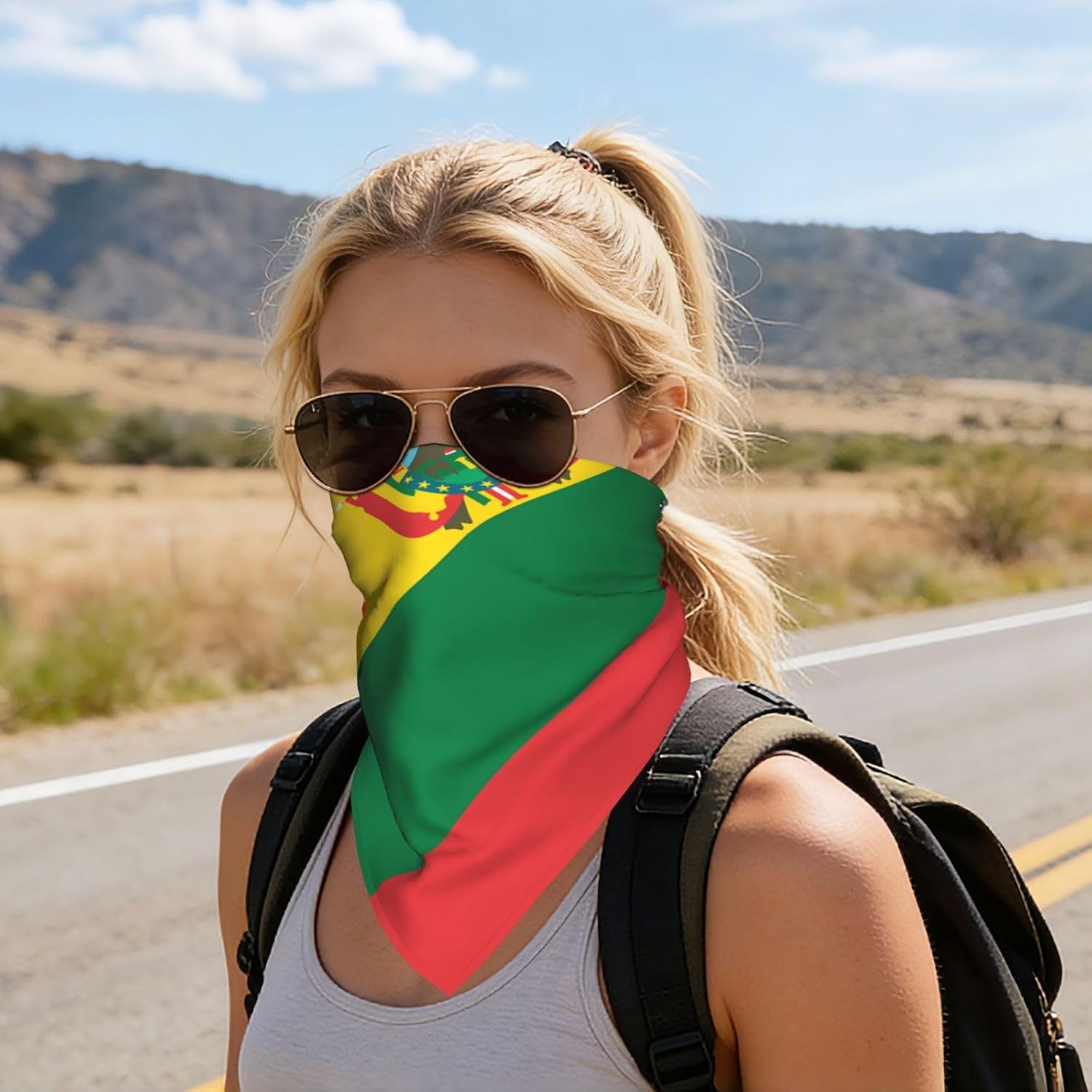 Flag of Bolivia Prints Bandanas for Women or Men – High-Grade Satin Square Throw for Hair, Neck, Bag & Costume - Versatile Fashion Accessory Headscarf