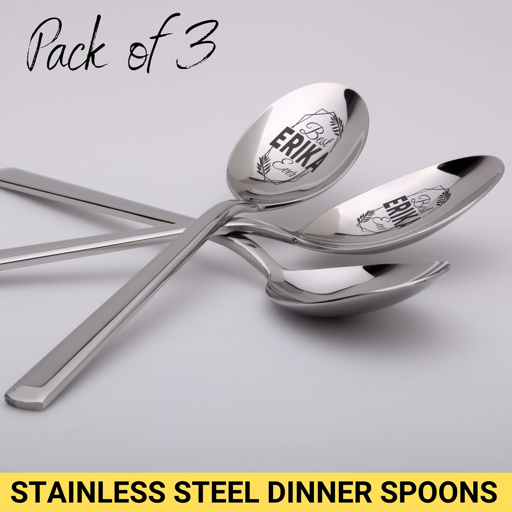 Amazon.com: Best ERIKA Ever Mug - Personalized ERIKA Birthday for Women  Girl Sister Set of 3 Coffee Spoon 8 Inch Dessert Spoons : Home & Kitchen