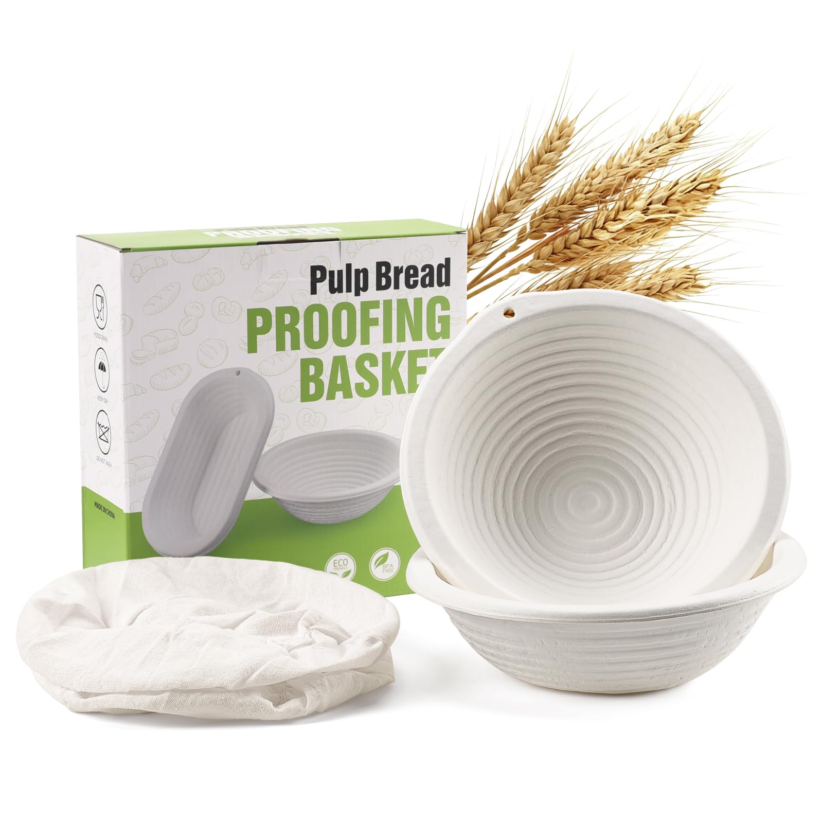 lot 2 bannetons ronds cellulose pain au