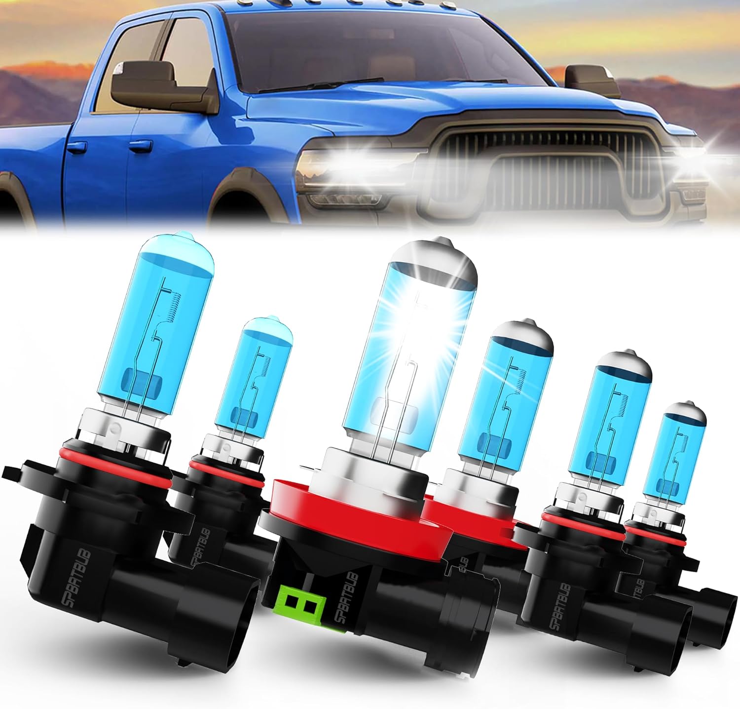 headlight bulbs Compatible With Cadillac SRX CTS 2010 2011 2012 2013 2014 2015 2016, Halogen 9005 High Beam H11 Low Beam 9145 Fog Light, Plug n Play, 6000K Bright White, 6-Pack