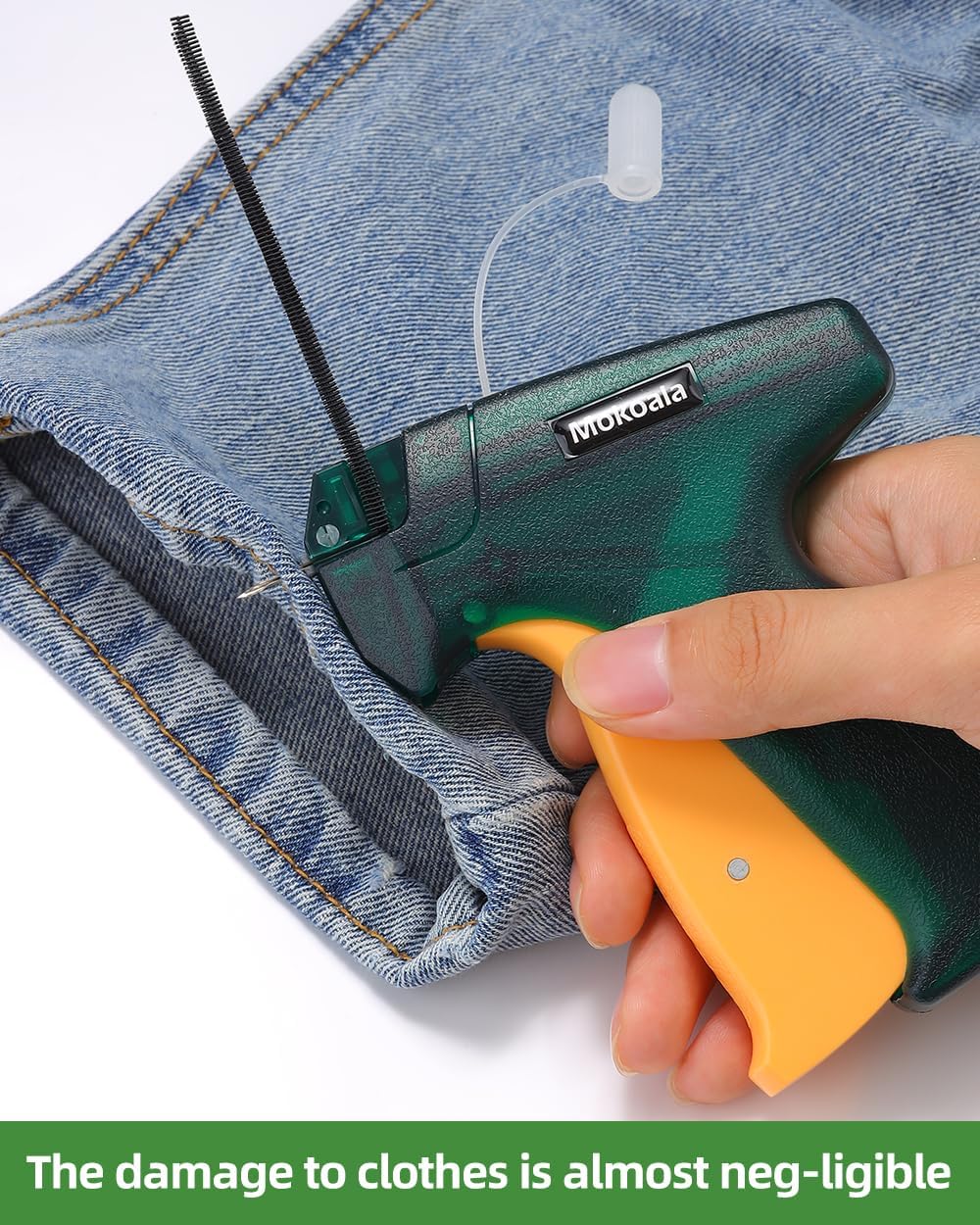 Stitch Gun, Stitchy Gun for Clothes Quick Clothing Fixer Mini Stitch Tag Gun for Clothes Fixing Sewing Quilting Hemming with 2 Needles, 1500 White & 1500 Black 4.4mm Micro Fasteners（Green）