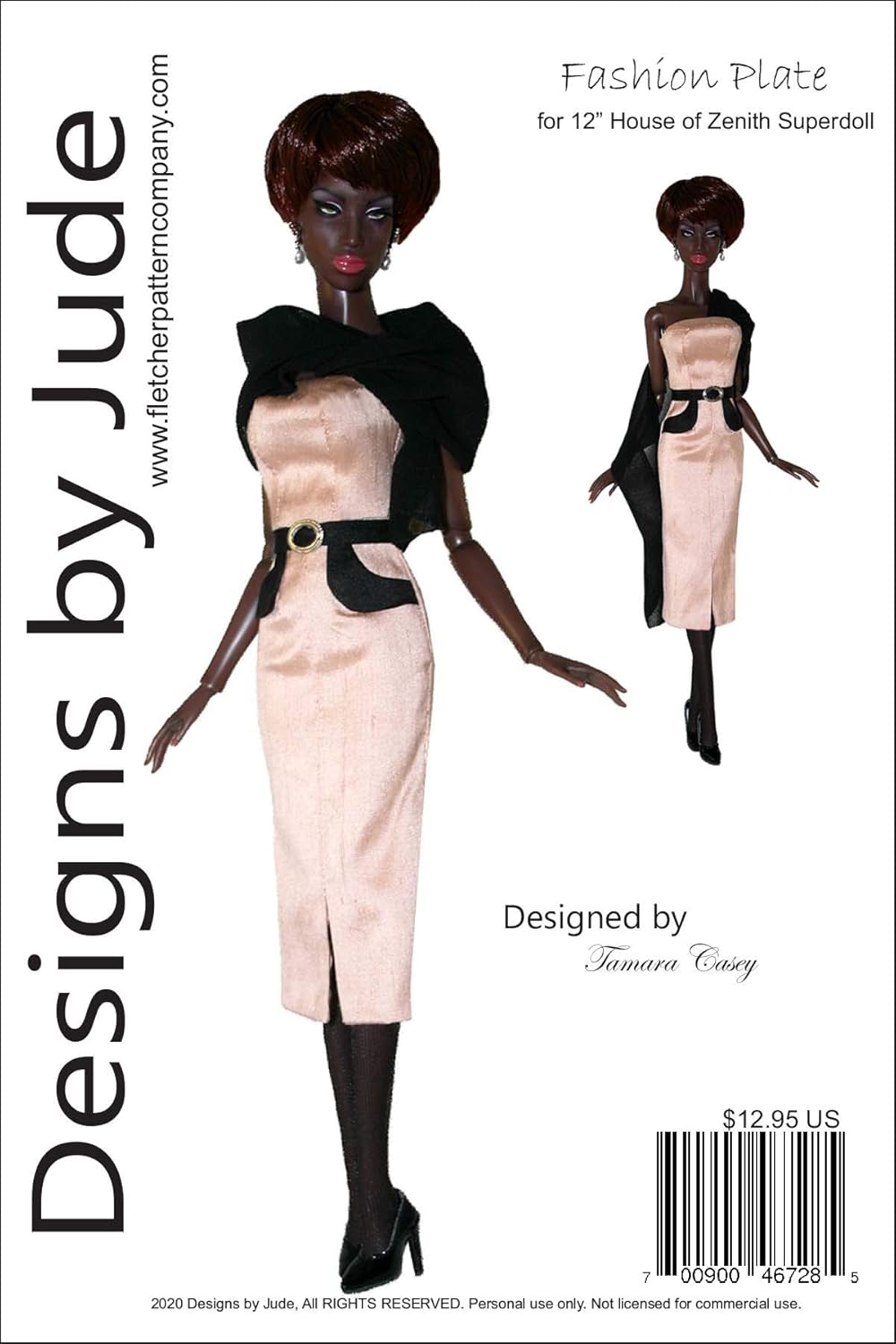 Fashion Plate Doll Clothes Sewing Pattern for 12" House of