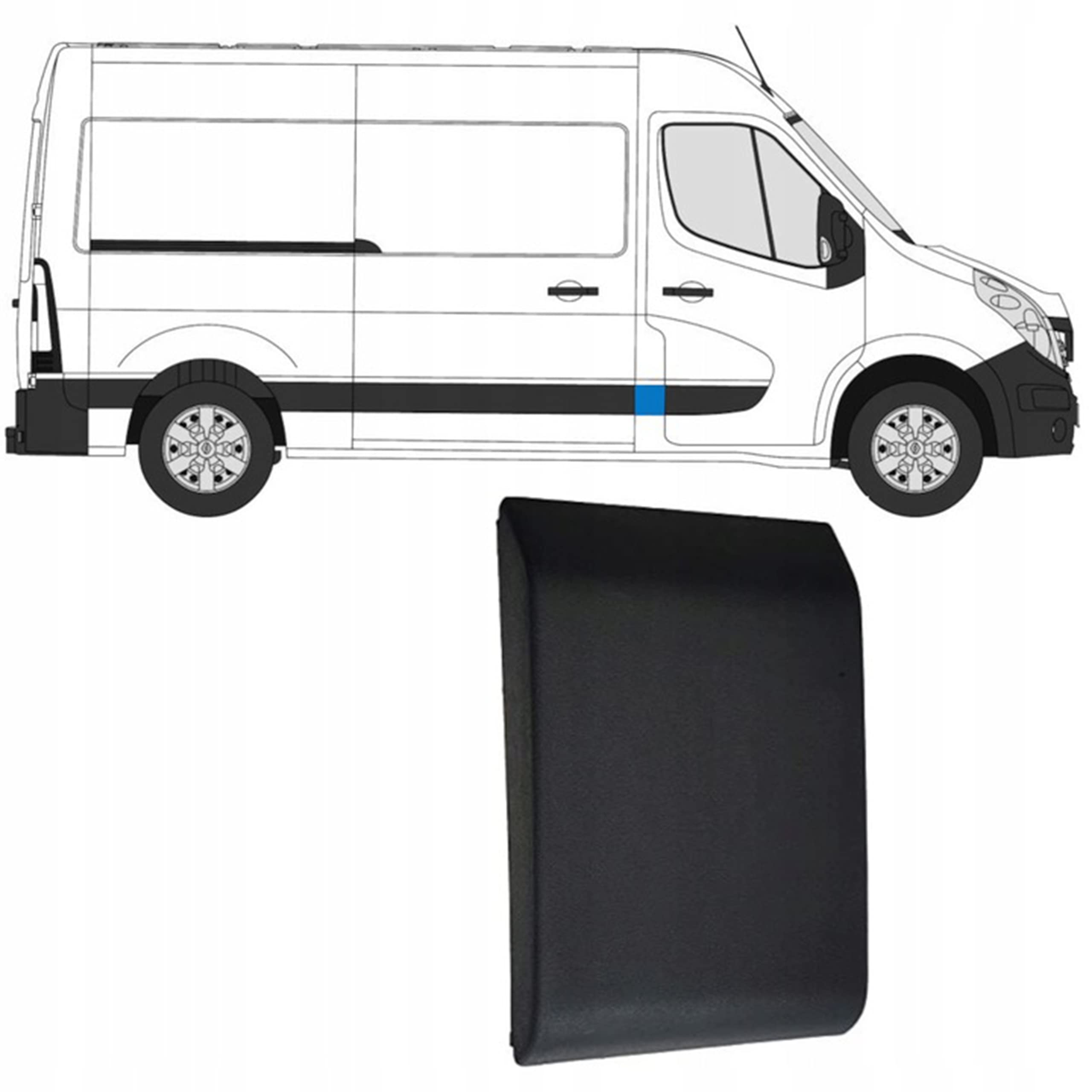 Pannello di Modanatura Porta Lato Destro Per Telaio Corto L1 e L2 Modello Master MK3, Movano B MK2, NV400 10-On 768180129R (centro destro)