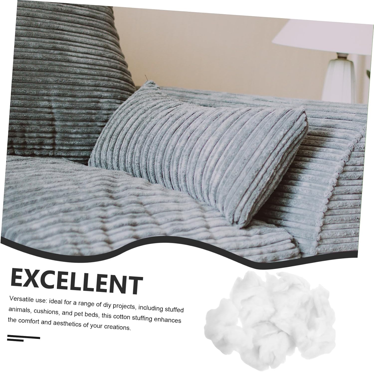 KONTONTY Cotton Filling for Christmas Village Soft Breathable Shape-retaining Pillow Fluff