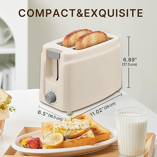 Miniatura 2 de SEEDEEM Tostadora de 2 rebanadas, tostadora de ranura extra ancha de 750 W con 7 ajustes de sombra, bandeja de migas extraíble, diseño compacto,