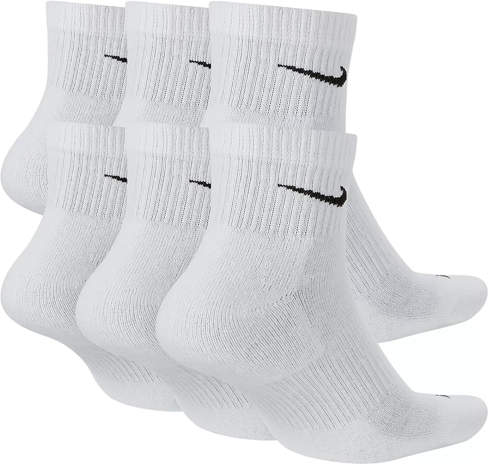 Nike Everyday Plus Dri-FIT Cushioned Ankle Athletic Training Casual Socks - 6 Pack