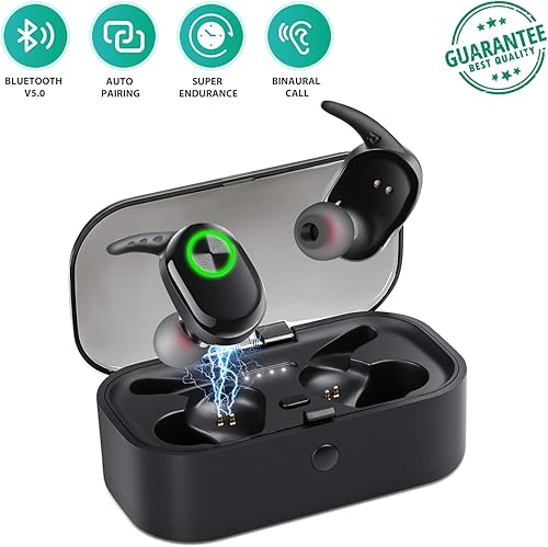 JORREP Auricolari Wireless Bluetooth Cuffie V5 0 Resistenti all Acqua Super Bass Stereo Mini Formato in-Ear Noise Cancelling Auricolari con Custodia per Caricabatterie Mic per iOS Android Phone JORREP Auricolari Wireless Bluetooth Cuffie V5 0 Resistenti all Acqua Super Bass Stereo Mini Formato in-Ear Noise Cancelling Auricolari con Custodia per Caricabatterie Mic per iOS Android Phone
