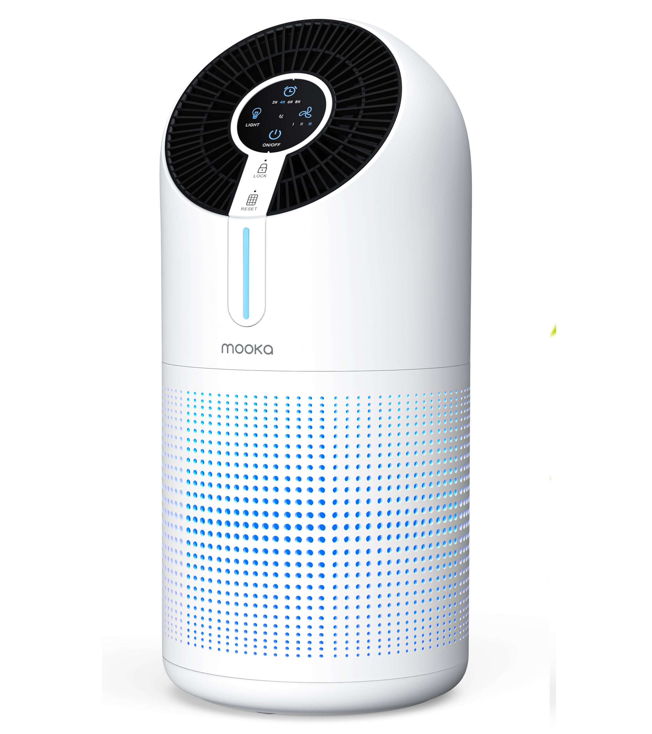 MOOKA Air Purifiers for Home Large Room up to 1095ft², H13 HEPA Filter Air Cleaner for Pets Bedroom Remove Smoke Dust Pollens Dander, Room Air Purifier with Timer Lock 4 Modes Night Light, M02