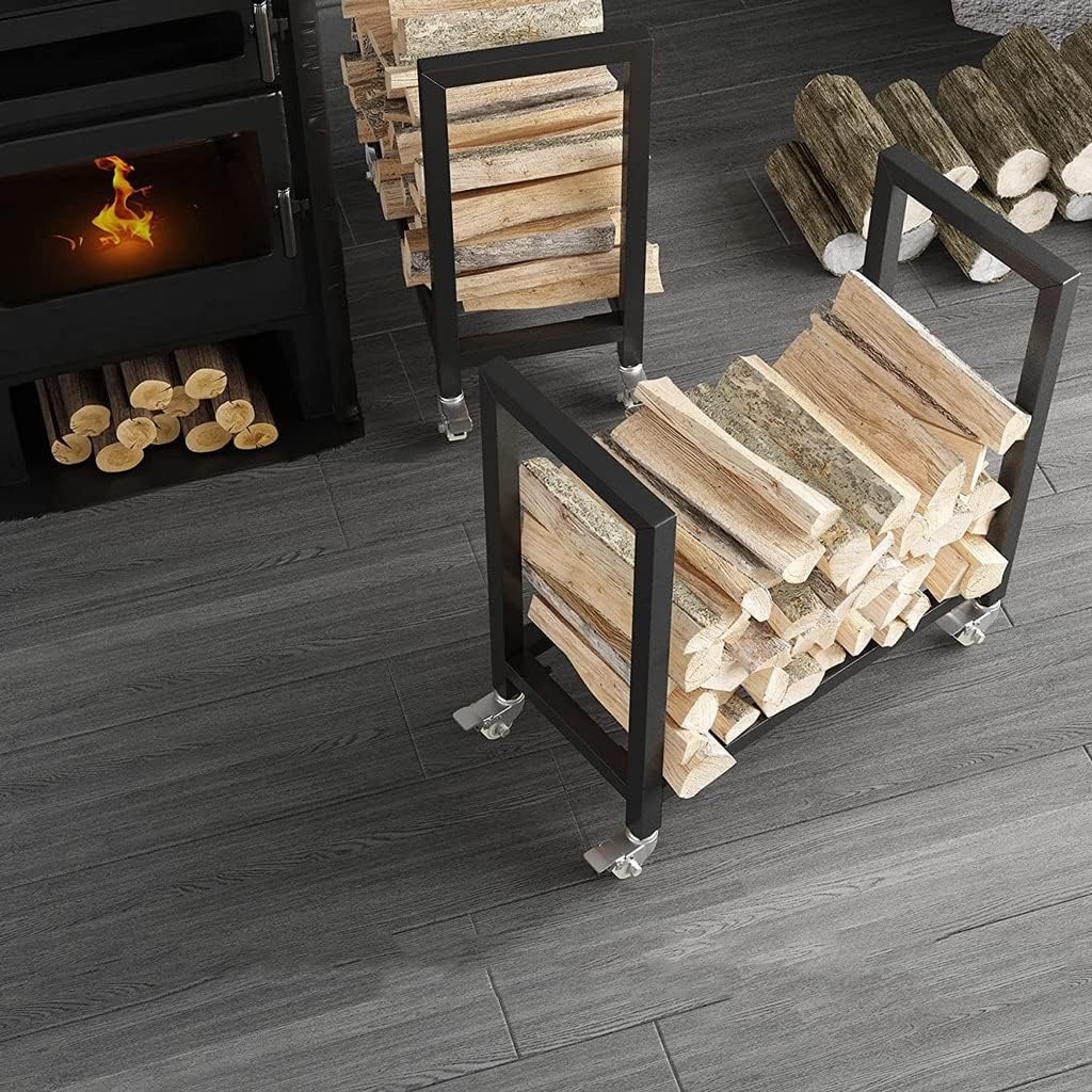 Iron Storage Firewood Rack Stacking Placement Rack Outdoor Decorative Firewood Rack Removable,