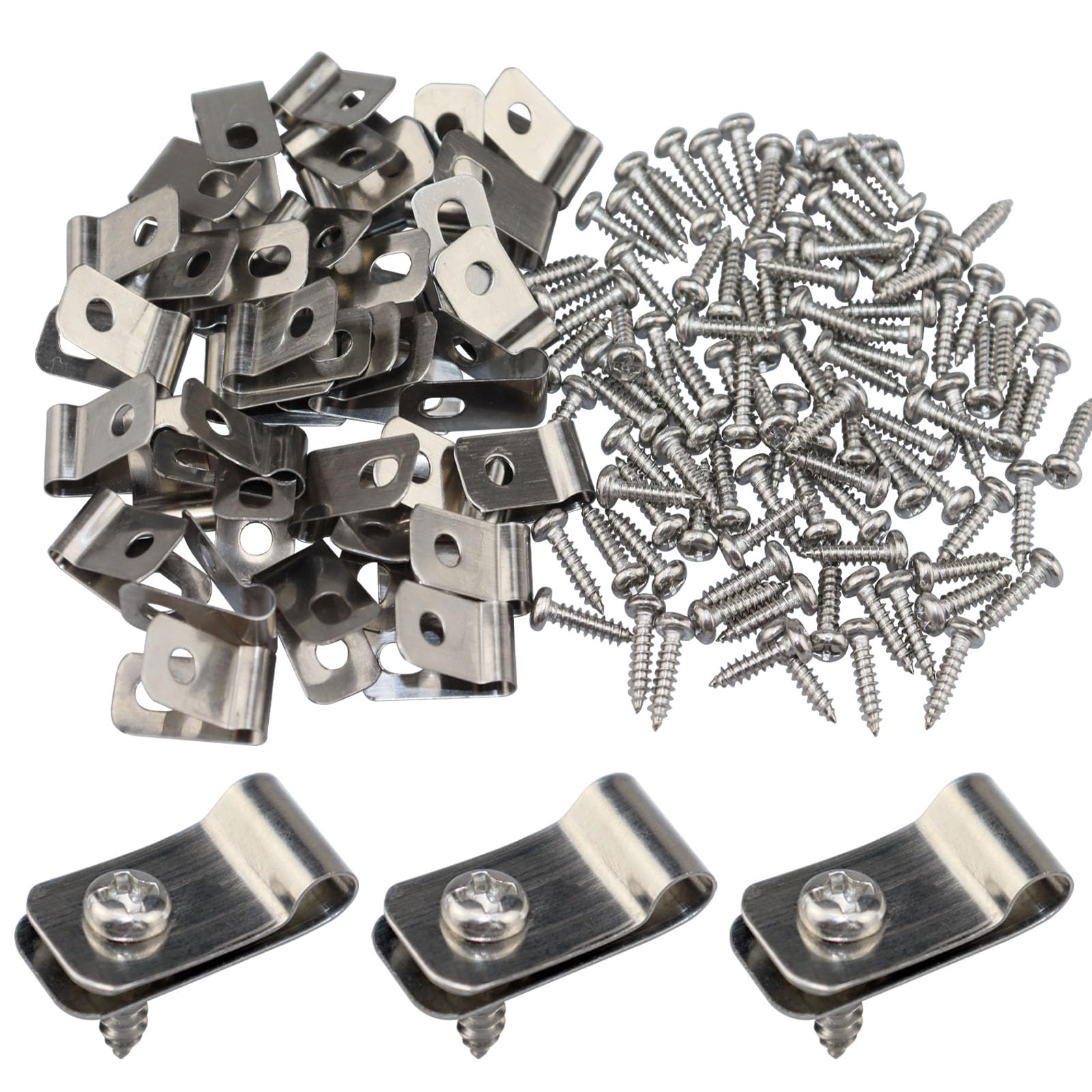 100 stuks hek draadklemmen, hek clip montageclips metalen koordklem, roestvrijstalen draadclips mount 12-16 gauge gelaste draad voor hout, metaal of vinyl hek