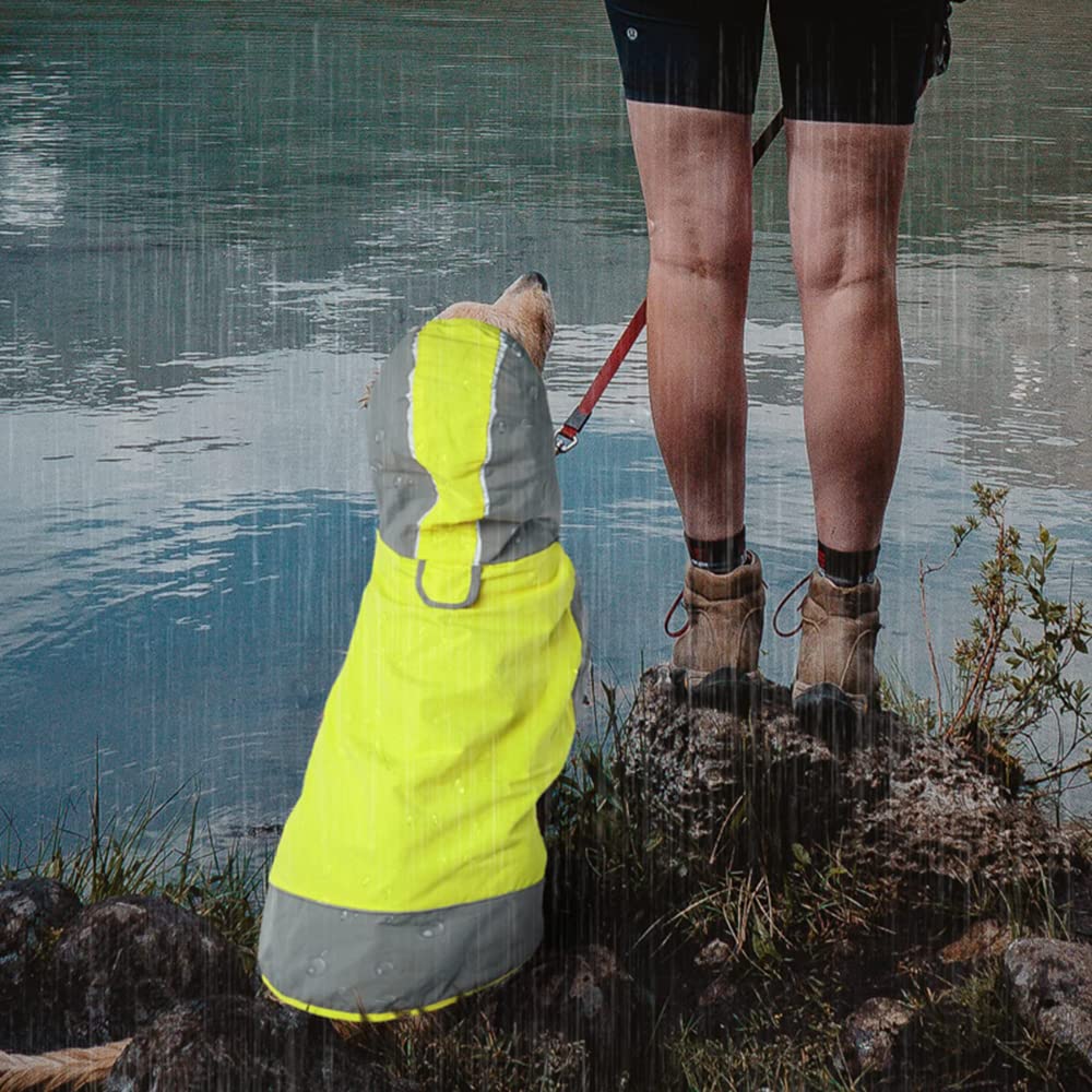 Impermeable para Perros, Chubasquero con Capucha for Perros, Ajustable, Reflectante, Impermeable, Ligero, for medianos y Grandes(Yellow,XL 9)