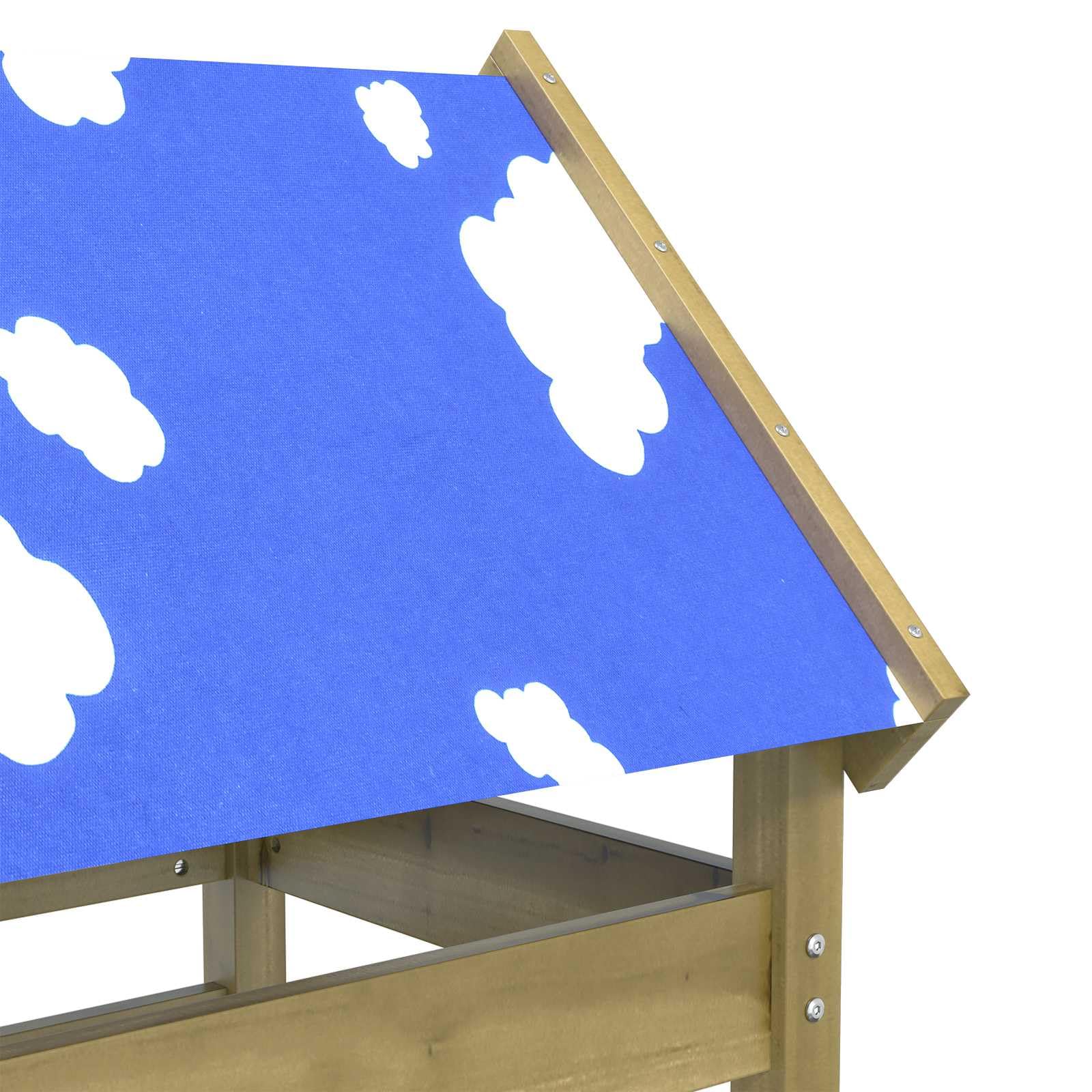 Wieża do zabawy z litego impregnowanego drewna, 52,5 x 85 x 239 cm, ze zjeżdżalnią, huśtawką i ścianką wspinaczkową do ogrodu, na taras, podwórko, plac zabaw i na zewnątrz