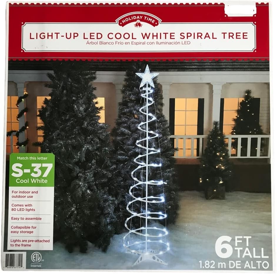 Holiday Time LightUp LED Cool White Spiral Tree (6 ft