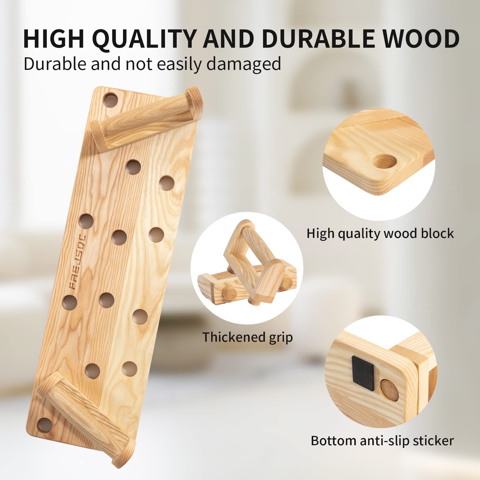 Soportes de madera maciza 10 en 1, tabla de empuje, accesorios de gimnasio portátiles, equipo de entrenamiento de fuerza, diseño original de patente – Equipo de entrenamiento en casa, para hombres y mujeres