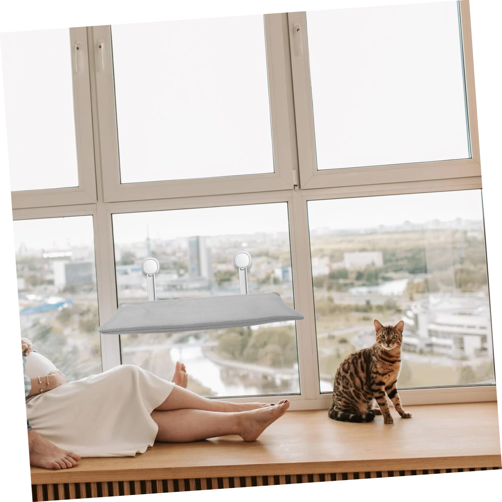 WOONEKY 2stücke Katzenfenster-hängematte Mit Abnehmbarem Und Waschbarem Bezug Universelle Katzenliege Für Drinnen Atmungsaktives Design Für Ganzjährige Nutzung