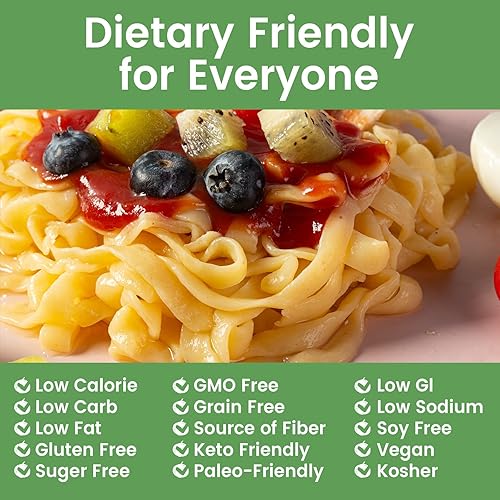 Miniatura 4 de Hethstia Paquete de 20 pastas Shirataki de arroz y fettuccine Konjac (cada uno de 5 onzas, 10 paquetes de sabor a avena) apta para paleo, sin