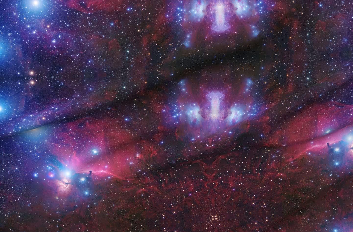 Spoonflower Fabric - Purple, Galaxy, Celestial, Nebula, Stars, Sky, Space Printed on Minky Fabric by The Yard - Sewing Baby Blankets Quilt Backing Plush