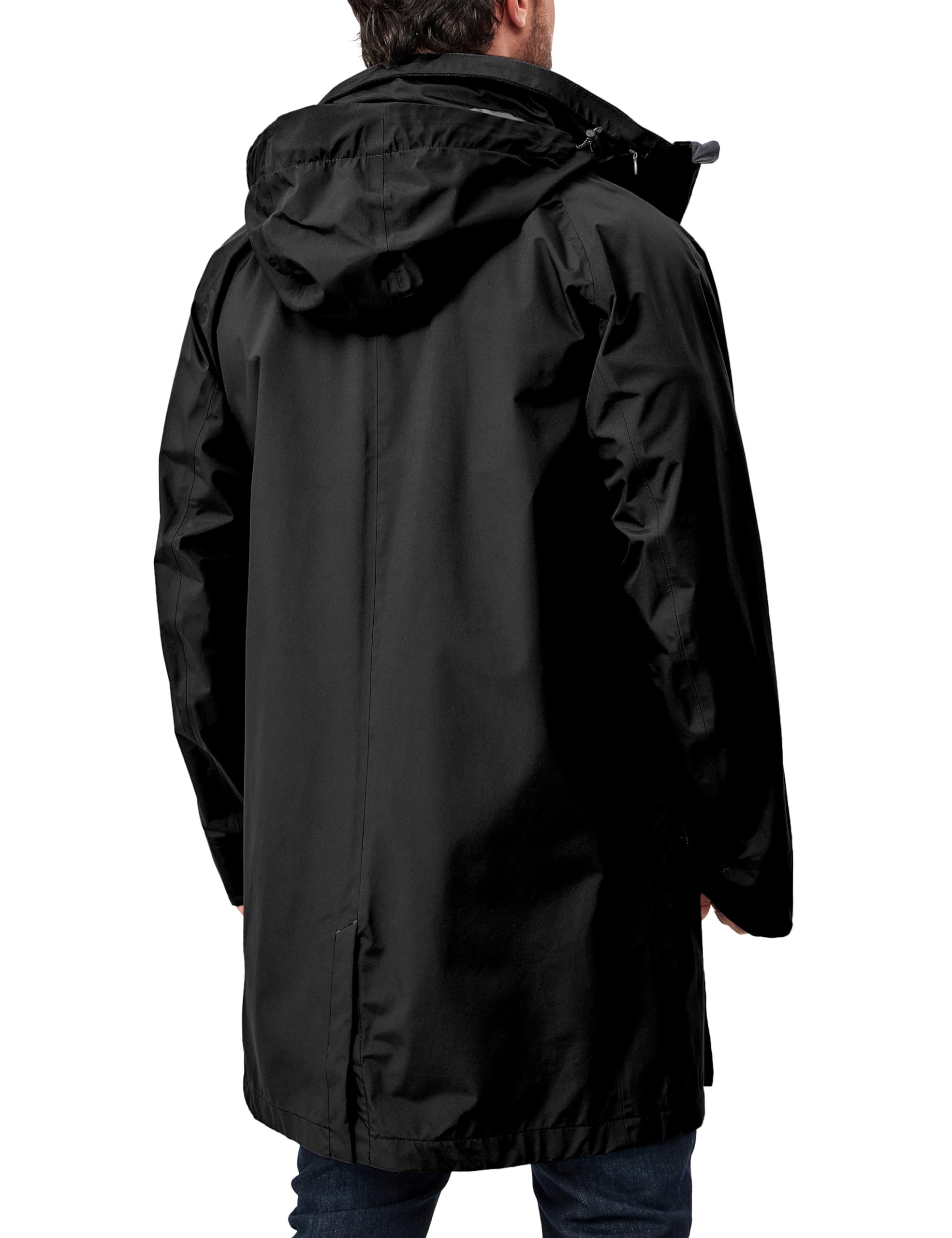 Little Donkey Andy Regenjacke Herren Wasserdicht Atmungsaktive Regenjacke Leichte Winddicht Outdoor leichte Regen Shell Berg Windbreaker langer Mantel für Wandern, Golf, Reisen