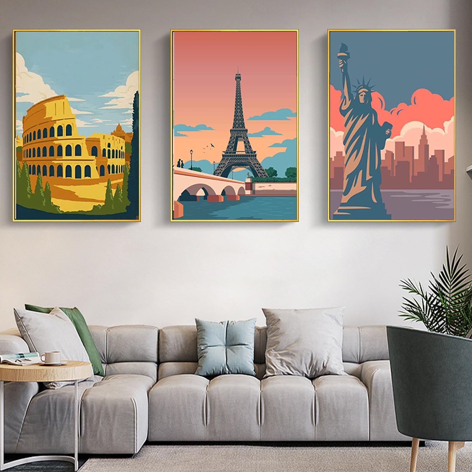 YALKIN YALKIN Lot de 6 kits de peinture par numéros pour adultes, peinture à l'huile par numéros sur toile pour adultes débutants pour décoration murale d'intérieur, 20,3 x 30,5 cm, sans cadre YALKIN YALKIN Lot de 6 kits de peinture par numéros pour adultes, peinture à l'huile par numéros sur toile pour adultes débutants pour décoration murale d'intérieur, 20,3 x 30,5 cm, sans cadre