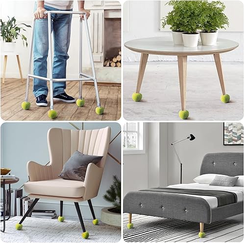 Miniatura 5 de URBEST Walker - Pelotas de tenis precortadas, 4 unidades, pelotas de tenis resistentes para caminantes