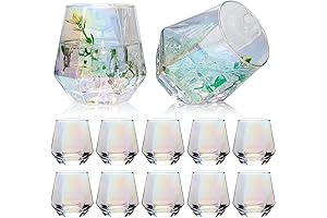 CUKBLESS 12-Piece Stemless Wine Glass Set