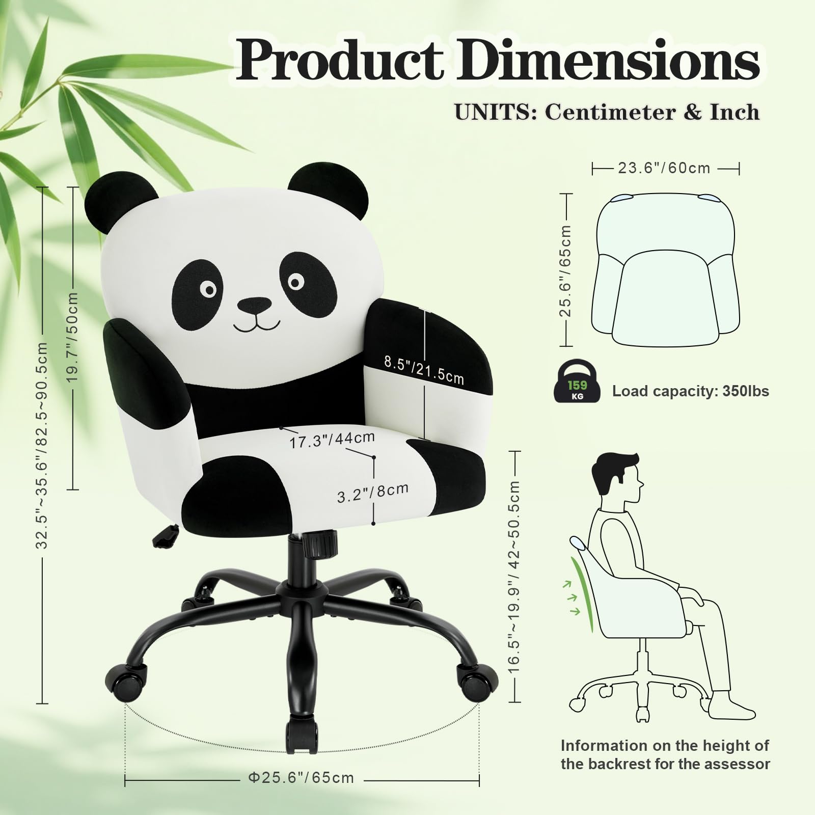 IWMH Home Office Chair Wide Seat Desk Chair Cute Velvet Swivel Vanity Chairs Cat Themed Computer Task Chairs with Wheels Upholstered Modern Accent Armchair for Living Room Bedroom Study Makeup: Black 1