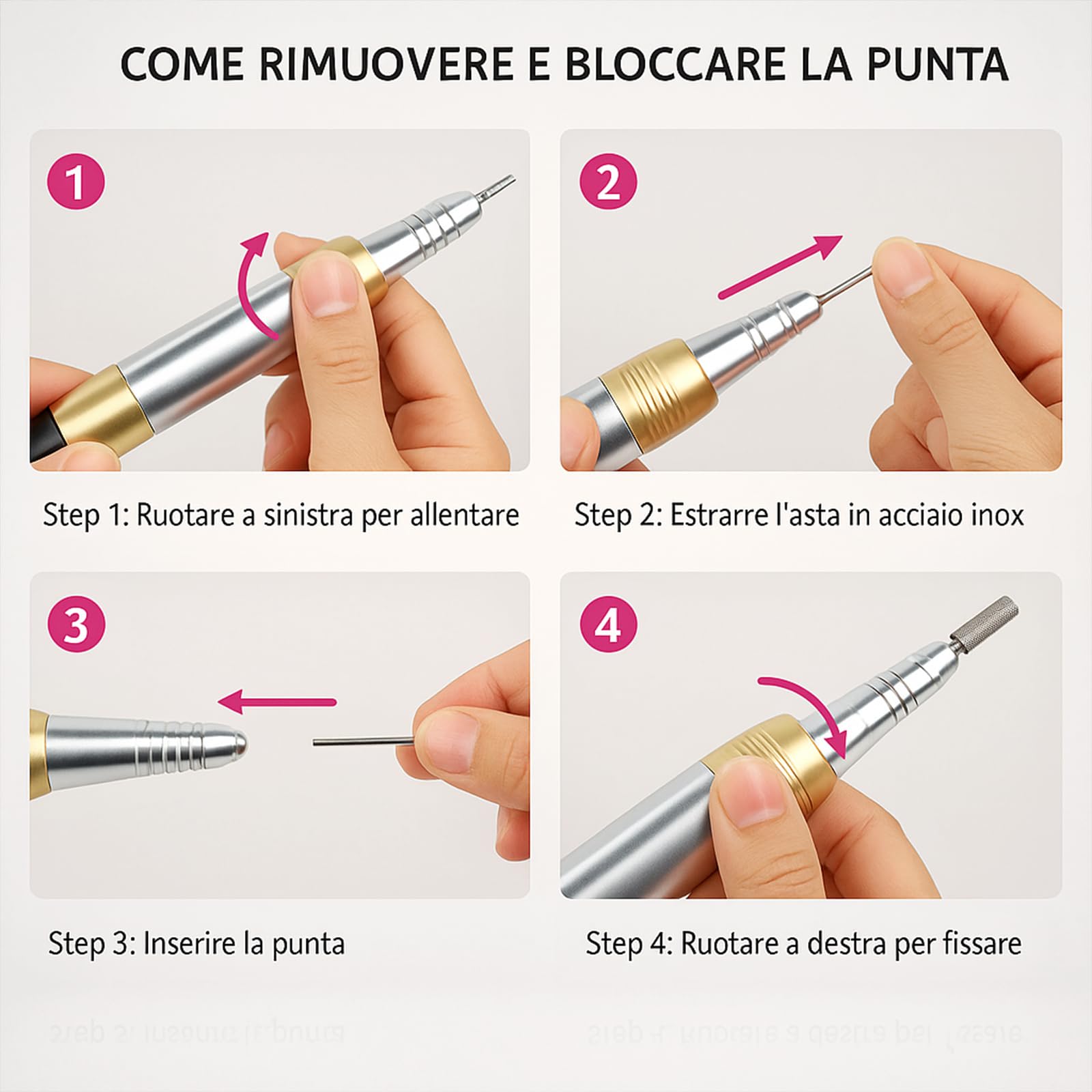 Voltix Fresa per Unghie Professionale 35000 Giri con Velocità Regolabile e Pedale, Trapano Elettrico per Manicure e Pedicure, Fresa Unghie per Rimozione Gel e Smalto, Lima Elettrica Bianca