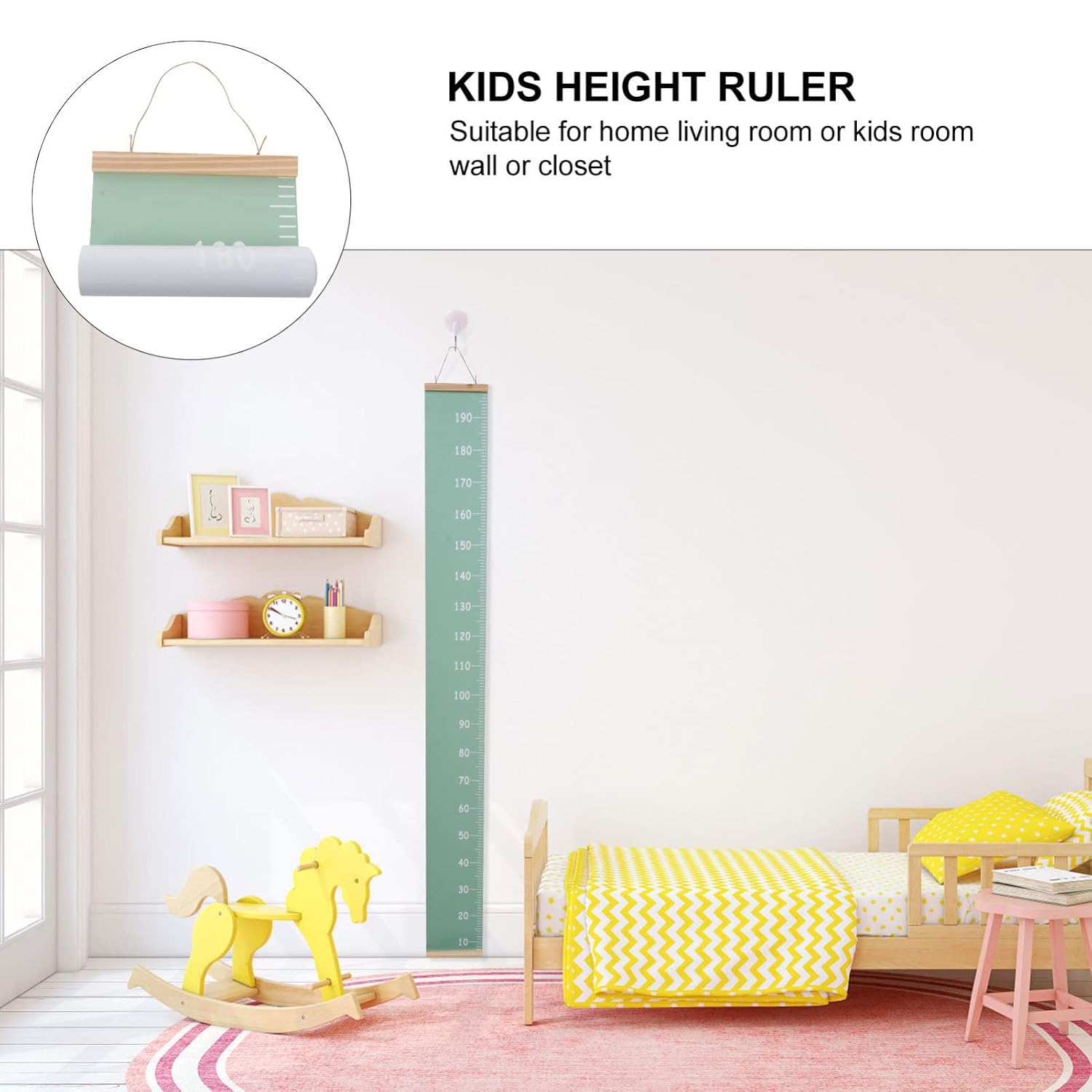 4pcs Girl Room Decor Boys and Girls Height Ruler Wall Hanging Measurement Tool Removable Growth Chart