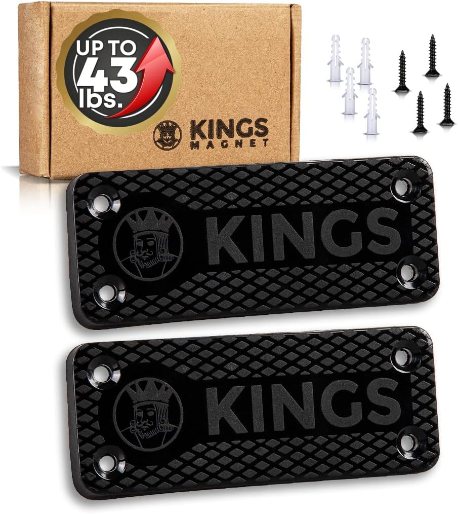 KINGS MAGNET Gun Holder | Rubber Coated Magnetic Concealment Mount for Pistols, Rifles and Shotguns for Men and Women | Hidden Storage for Vehicle, Truck, Car, Bedside or Home, 2 Pack : Sports & Outdoors