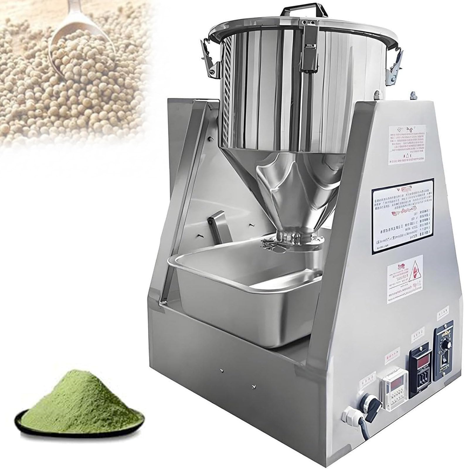 XueFulxion Particle Powder Mixer,small powder mixer made of stainless steel,Stainless Steel Dry Powder Mixer with Intelligent Control Panel,360° Rotation Drum for Easy Blending of Powders 40L